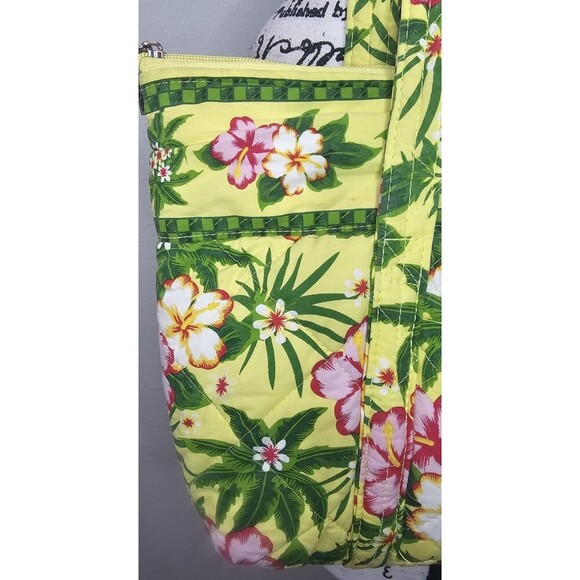 Americana By Sharif Tote Bag Quilted Yellow Pink Green Floral Shoulder Bag - Picture 3 of 16